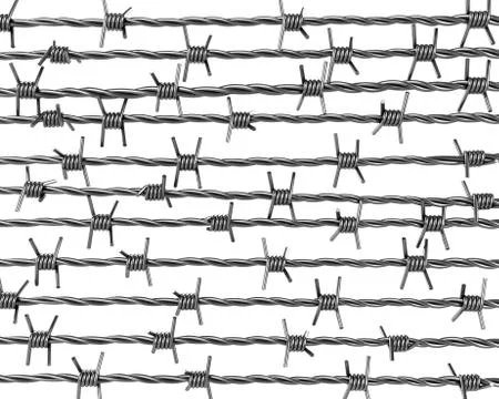 Lines of barbed wire Stock Illustration