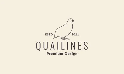 Lines bird quail logo vector icon illustration design Illustrazione stock