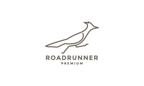 Lines bird road runner logo symbol vector icon illustration graphic design Stock Illustration