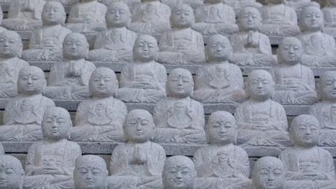 Lines of Buddhas Stock Footage 104780261