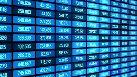 Lines of business data, spreadsheets, financial figures, prices, blue colored Stock Footage 324563845