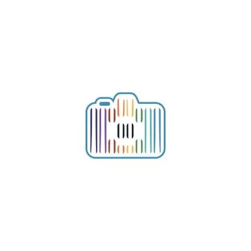 Lines camera logo design vectors colorful V.2 Stock Illustration
