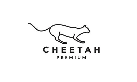 Lines cheetah jump logo vector icon illustration design Stock Illustration