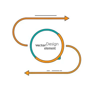 Lines, circle, arrows elements of modern design Stock Illustration