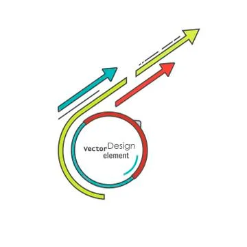 Lines, circle, arrows elements of modern design Illustrazione stock