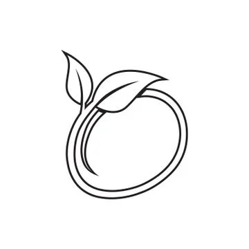 Lines circle leaf icon vector Stock Illustration