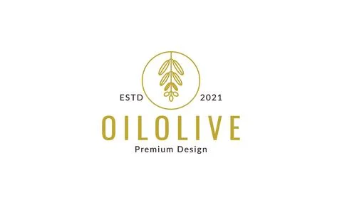 Lines circle olive oil leaf  logo design vector icon symbol illustration Stock Illustration