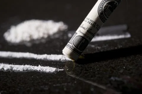 Lines of cocaine Foto stock
