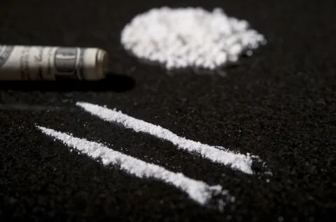 Lines of cocaine Stock Photos