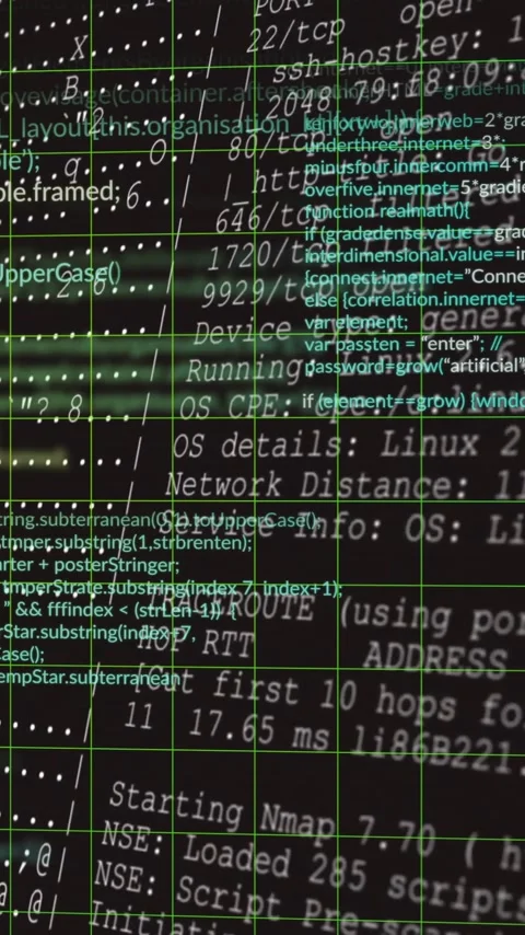 Lines of code and data processing animation over digital interface background Stock Footage 319883263