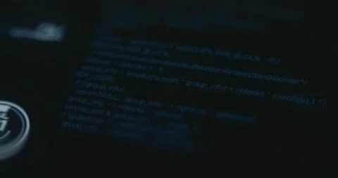 Lines of code related to memory allocation within a digital interface Stock Footage 314457811