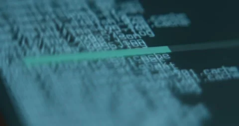 Lines of code running and progress bar Stock Footage 322617524