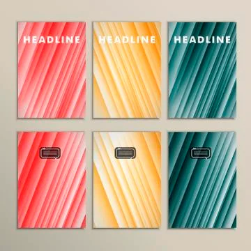 Lines on a colored background. Set vector banners Stock Illustration