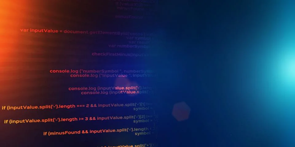 Lines of computer code on color gradient background, blank space. Creative Stock Photos