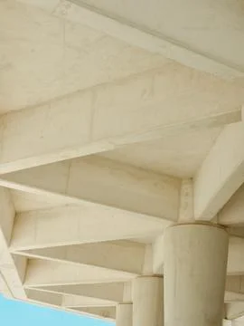 Lines of concrete structure. Minimal simplistic rows and curves. Zaragoza, .. Stock Photos