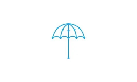 Lines connect tech umbrella logo vector icon illustration design Stock Illustration