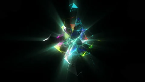 Lines connected triangles. Network sphere system Stock Footage 112283613
