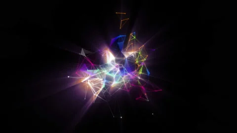 Lines connected triangles. Network sphere system. Video stock 112283658