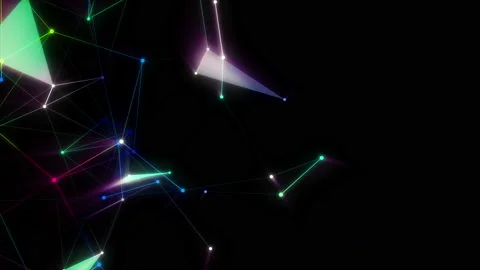Lines connected triangles. Network sphere system. Stock Footage 112283750