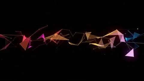 Lines connected triangles. Network sphere system. Stock Footage 112283885