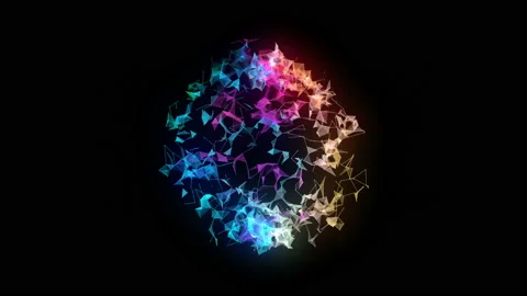 Lines connected triangles. Network sphere system. Stock Footage 112366615
