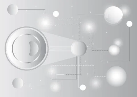 Lines connection. White circles and technology chain. Abstract futuristic bac イラスト素材