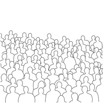 Lines of crowd people illustration vector hand drawn 스톡 일러스트