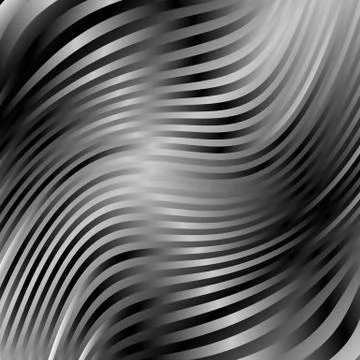 Lines with deformation effect. Abstract uncolored, monochrome illustration. Illustrazione stock