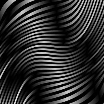 Lines with deformation effect. Abstract uncolored, monochrome illustration. 스톡 일러스트