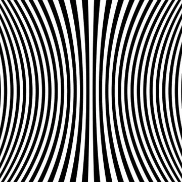 Lines with deformation effect. Abstract uncolored, monochrome illustration. Stock Illustration