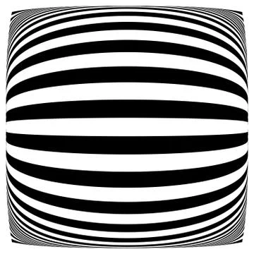 Lines with deformation effect. Abstract uncolored, monochrome illustration. Illustrazione stock