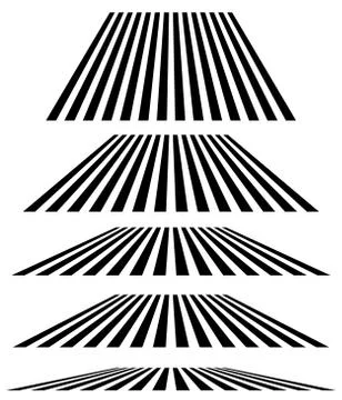 Lines in different level of perspective. 3d stripes, lines elements Stock Illustration