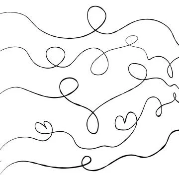 Lines of different shapes on a white background to create a design. Illustrazione stock