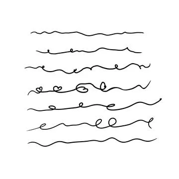 Lines of different types and shapes Stock Illustration