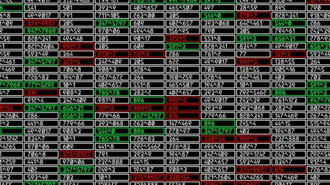 Lines of the digital market. Frames lines. Calm market. Changing numbers Stock Footage 96067626