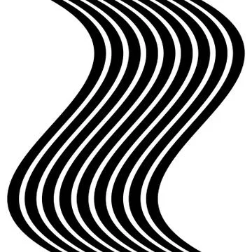 Lines with distortion effect isolated on white background. Geometric lines wi Stock Illustration