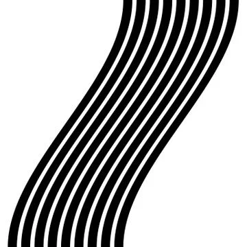 Lines with distortion effect isolated on white background. Geometric lines wi Stock Illustration