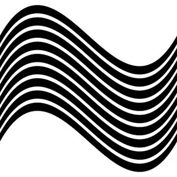 Lines with distortion effect isolated on white background. Geometric lines wi Stock Illustration