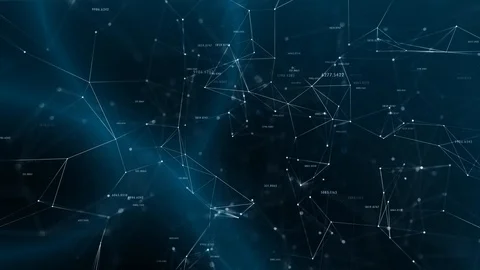 Lines dots and numbers on cyberspace background Stock Footage 98215934