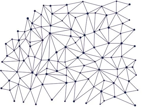 Lines with dots, segments connected in a graphic drawing. Point geometric pat Stock Photos