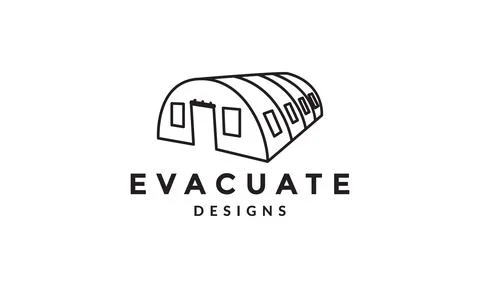 Lines evacuate tent logo vector icon illustration design Stock Illustration