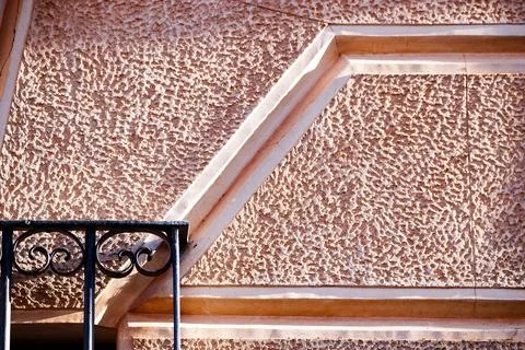 Lines on the facade with balcony railing Stock Photos