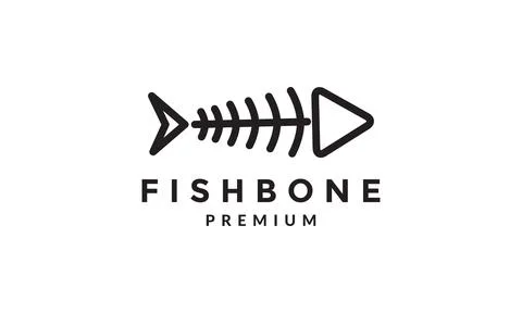 Lines fish bone logo symbol vector icon illustration graphic design Stock Illustration