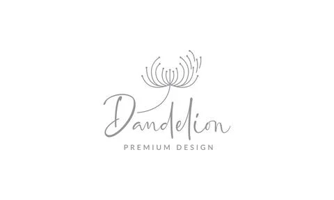 Lines flower fly dandelion logo symbol vector icon illustration graphic desig Stock Illustration