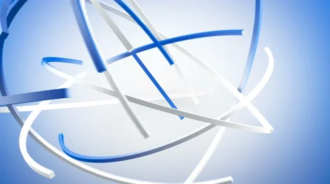 Lines fly on orbit 3D render animation seamless loop 4k UHD (3840x2160) Stock Footage 68116696