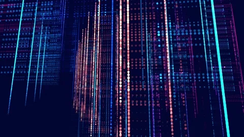 Lines form hologram information blocks. Vj loop abstract sci-fi bg glow Stock Footage 206179205