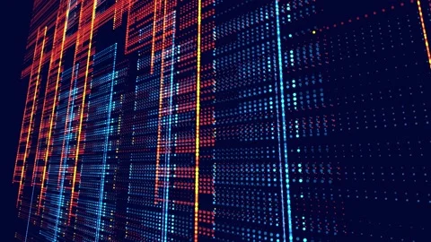 Lines form hologram information blocks. Vj loop abstract sci-fi bg glow Stock Footage 221031322