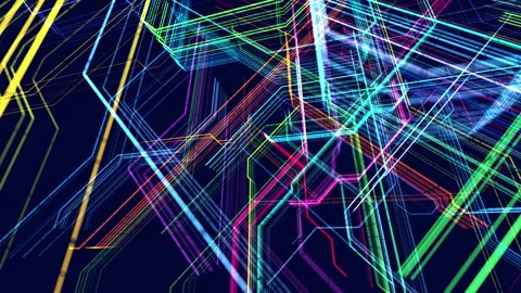 Lines form hologram information blocks, ai construction light grid, info concept Stock Footage 225972858