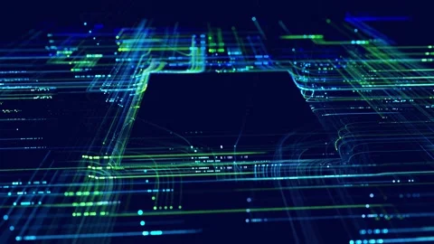 Lines form hologram information blocks, ai construction light grid, info concept Stock Footage 227403139