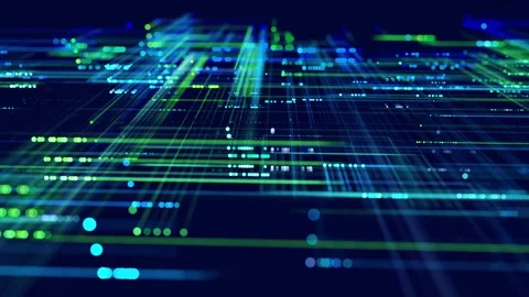 Lines form hologram information blocks, ai construction light grid, info concept Stock Footage 227403188